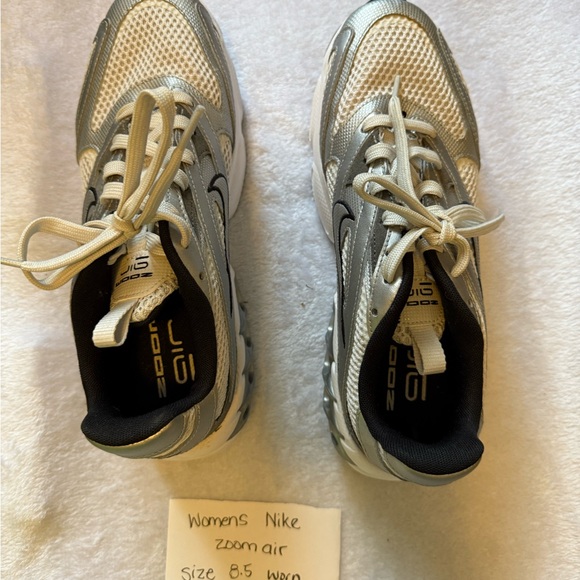 Nike Women's Zoom Air Silver and Black Sneakers - Picture 2 of 3